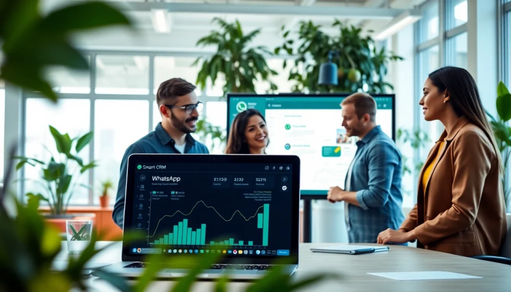 Streamlined workspace illustrating WhatsApp Smart CRM in use for effective team collaboration.