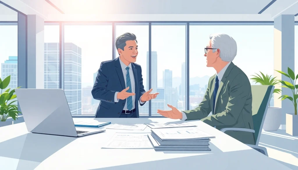 신용카드 현금화에 대한 상담을 받는 고객과 재무 상담사의 모습