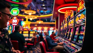 Menangkan slot bet 50 perak dengan suasana permainan mesin slot yang energik dan penuh warna.