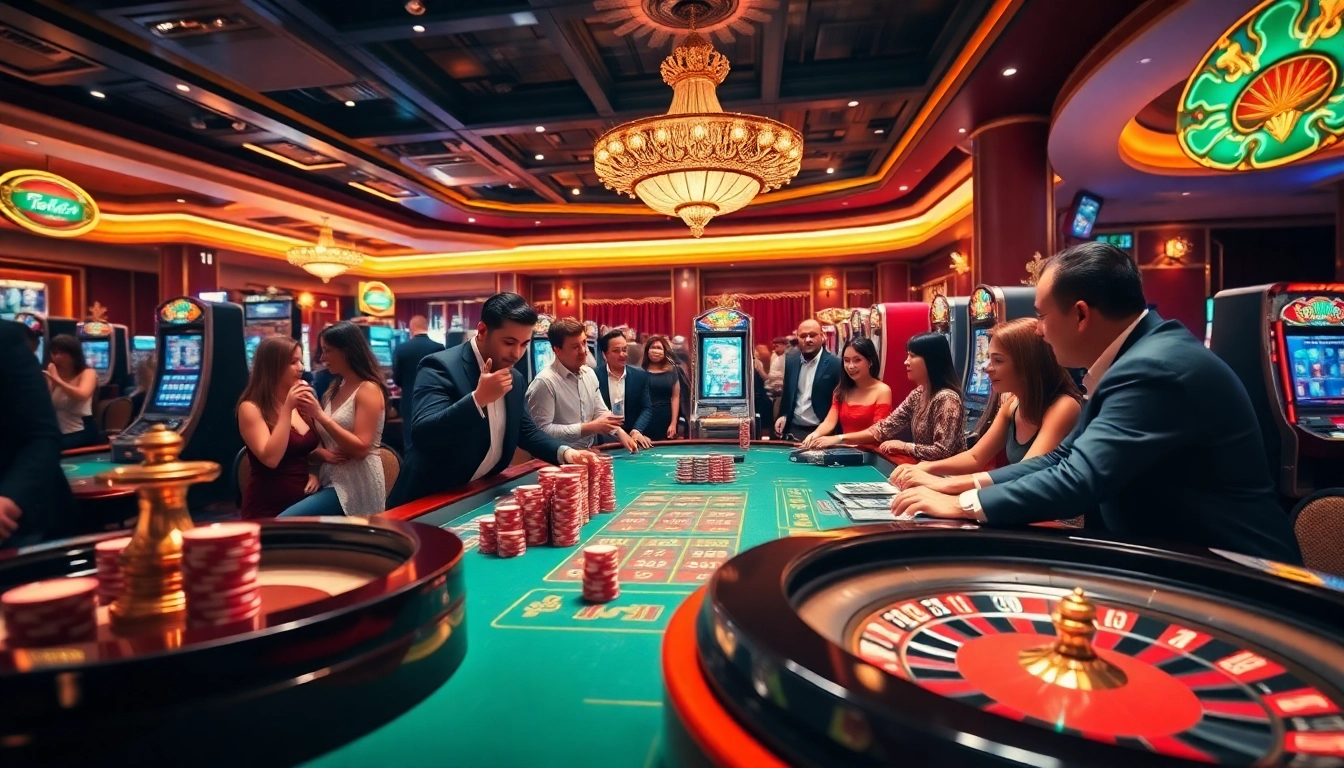Players enjoy exciting games at nhà cái 88clb, showcasing vibrant casino action and thrill.