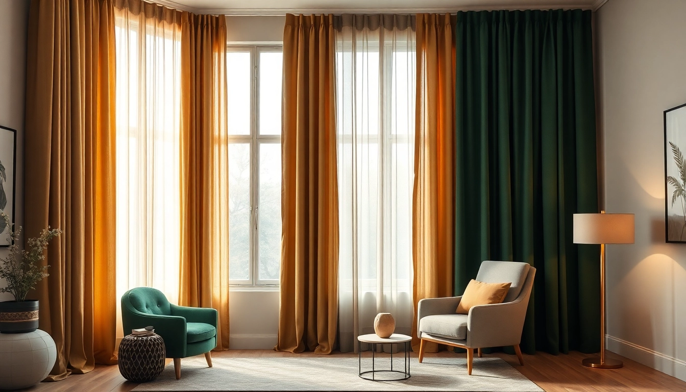 Elegante gordijnstof voor stijlvolle gordijnen in een modern interieur.