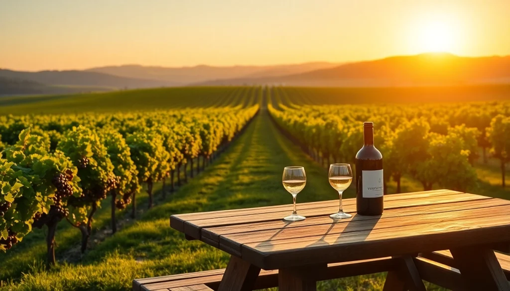 Enjoy wineries in Clarksburg with picturesque vineyard views at sunrise, showcasing invite and serenity.