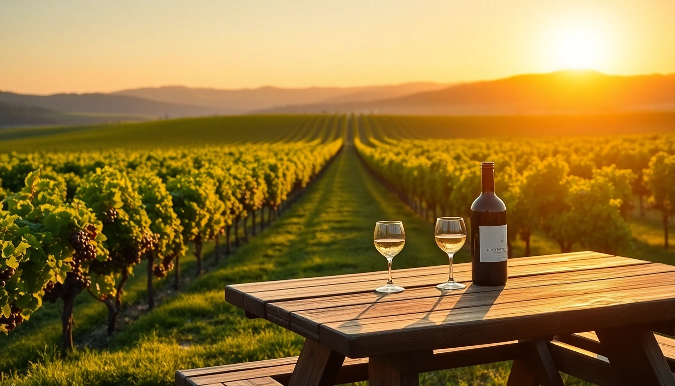 Enjoy wineries in Clarksburg with picturesque vineyard views at sunrise, showcasing invite and serenity.
