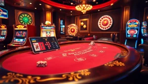 Engaging online casino scene on Babu88.global featuring blackjack table and vibrant gaming elements.