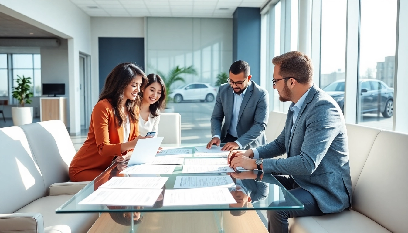 Engage with warranty protection plans through a professional team discussion in a modern office.