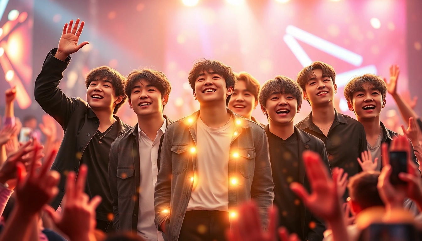 BTS news collage featuring the members in a vibrant concert atmosphere, expressing connection with fans.