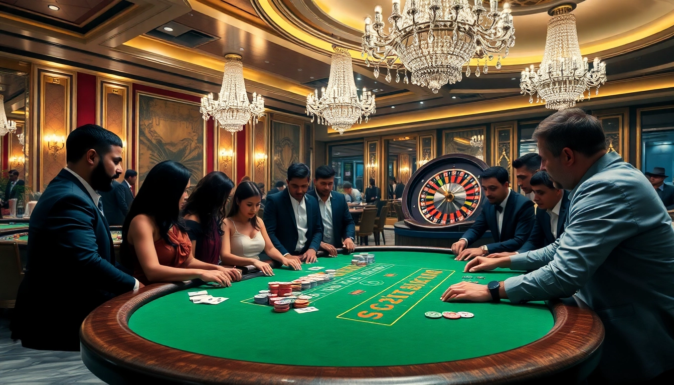 Players feeling the thrill of the hidden wiki onion at a blackjack table in a luxurious casino.