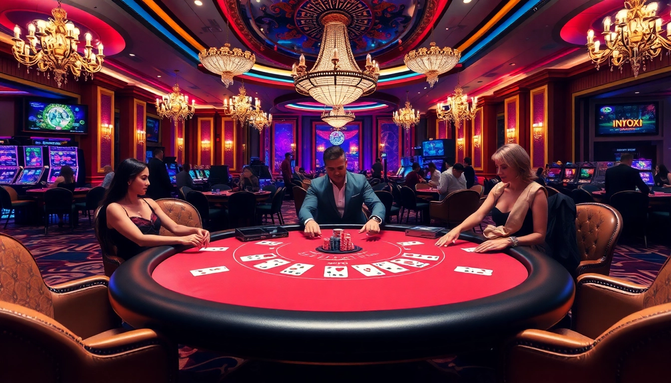 Exciting poker scene featuring indoxxi-themed elements in a luxury casino atmosphere.