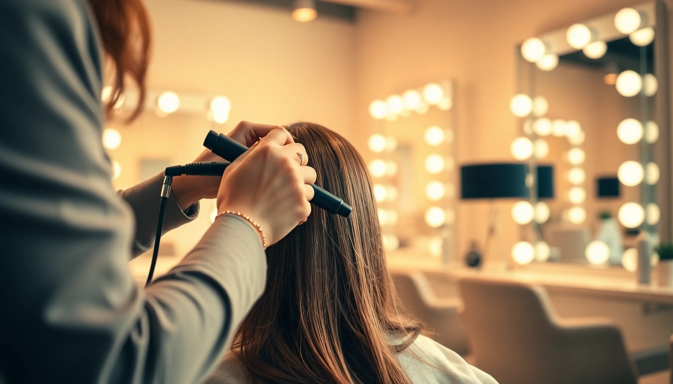 Hair stylist bucuresti oferind un serviciu de frizerie de calitate în salon.