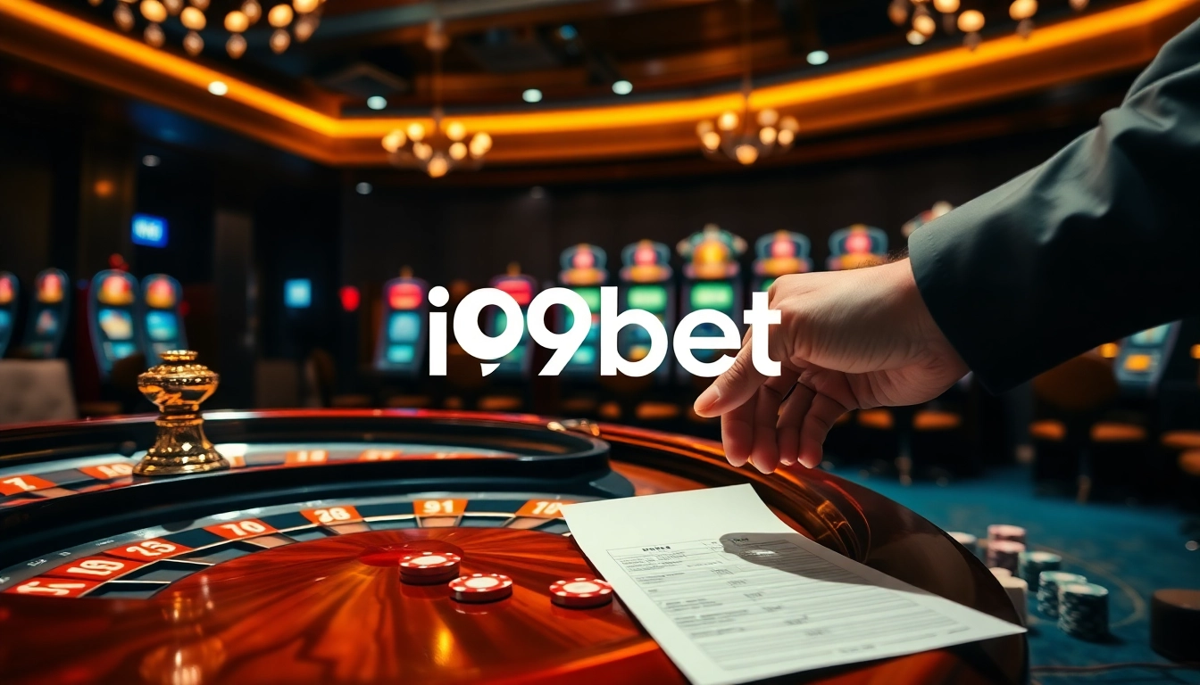 Experience an exciting game of roulette at i9bet's lavish casino setting.