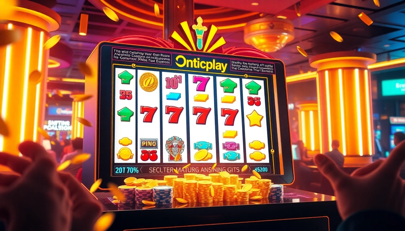 Engaging players enjoy a vibrant Onicplay slot machine, capturing excitement in every spin.