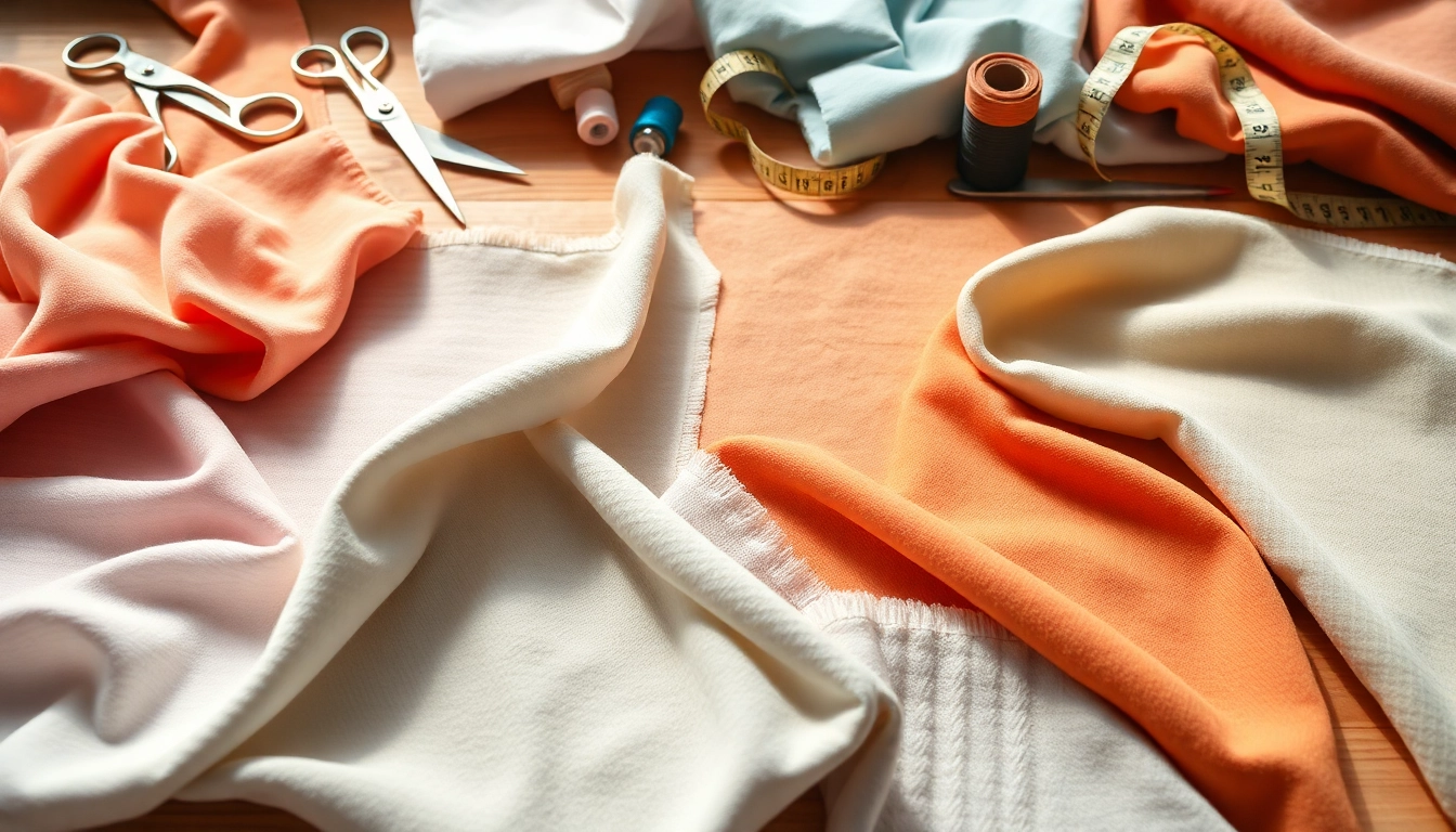 Verkenning van verschillende jersey stoffen met opvallende kleuren en texturen op een tafel.