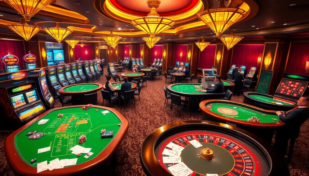 Winning moments at Haywin com's vibrant casino scene showcasing poker, roulette, and exciting slot machines.