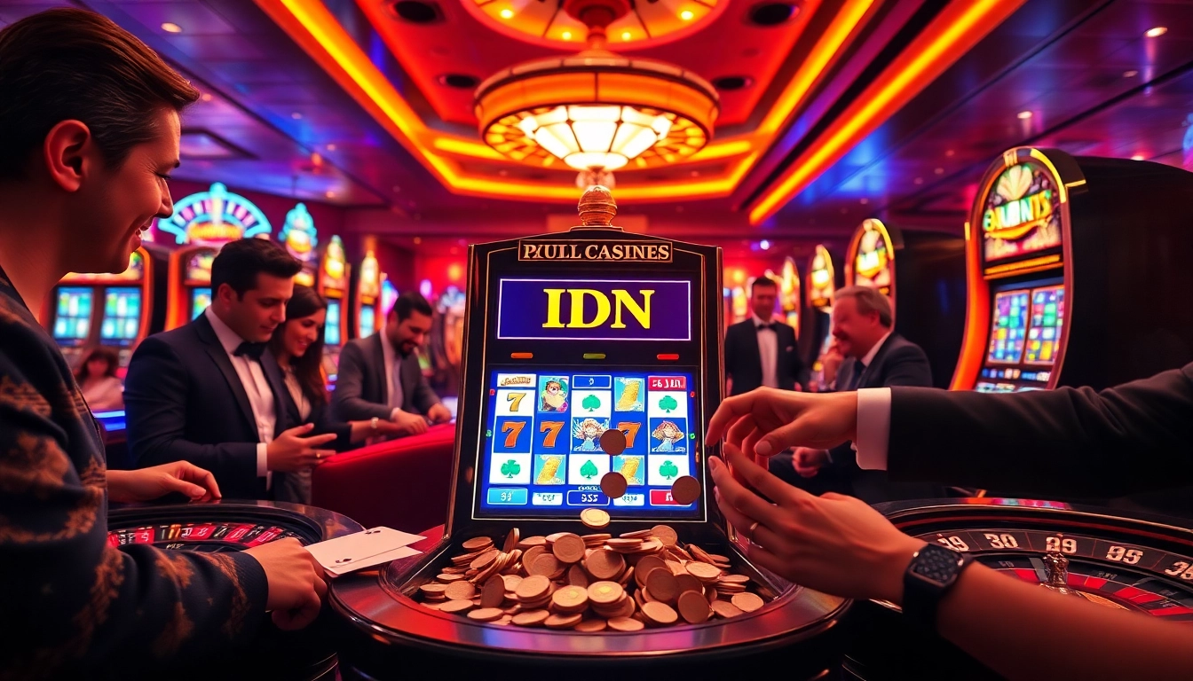 Experience thrilling gameplay at an idn slot machine in a vibrant casino atmosphere.