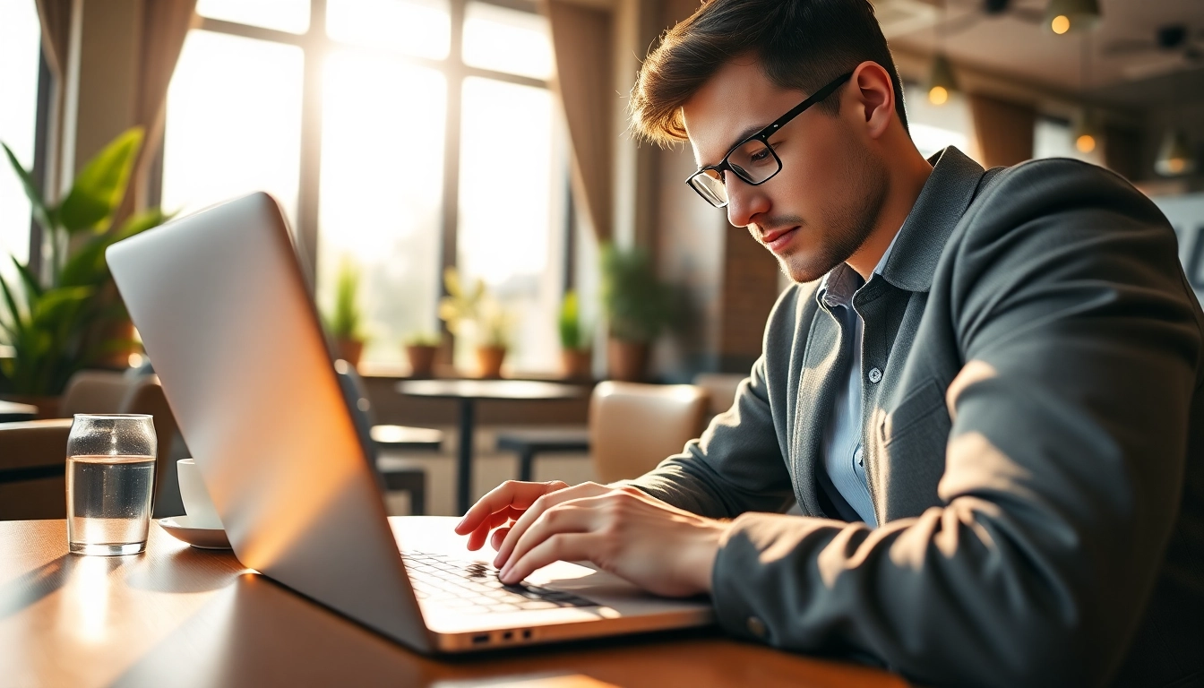 Complete your eta application uk form in this inviting cafe setting with natural light.