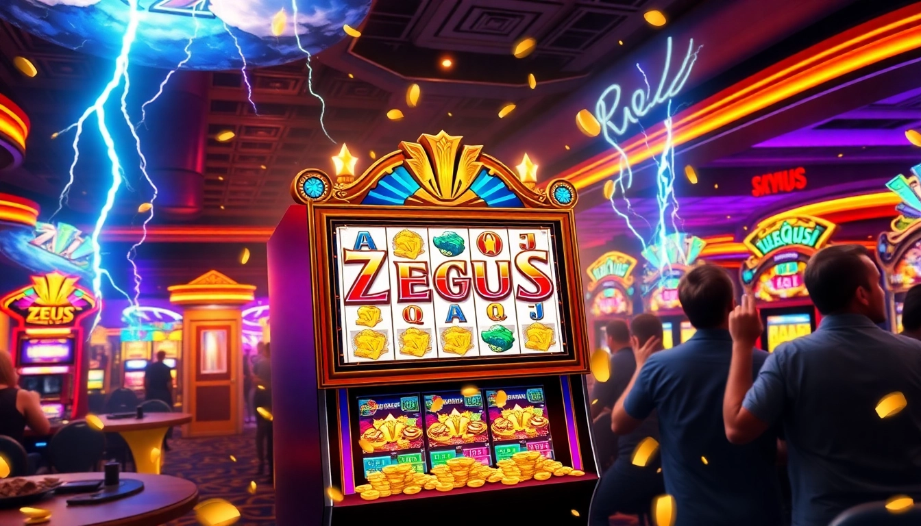 Experience the thrill of the zeus slot machine in a vibrant casino atmosphere with exciting wins and colorful lights.