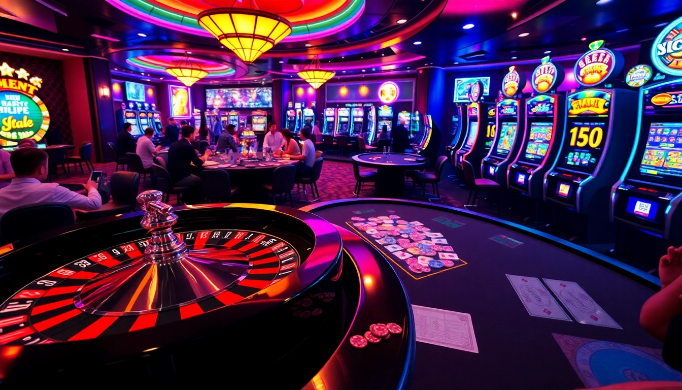 Engaged gamblers placing bets at a vibrant casino featuring sc88-inspired decor and electrifying atmosphere.