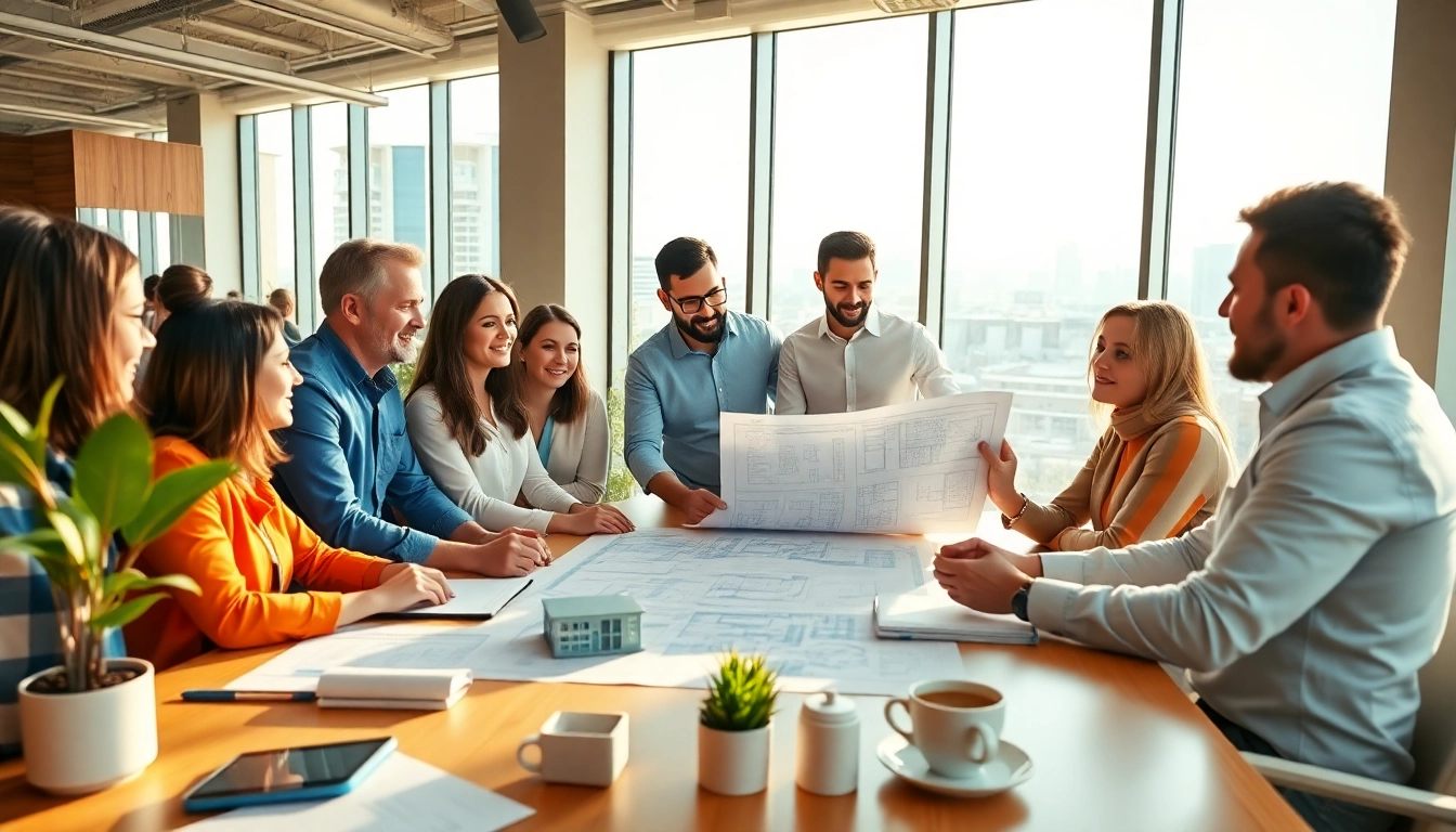 Engaged professionals in construction advocacy Colorado discussing plans and collaborating.