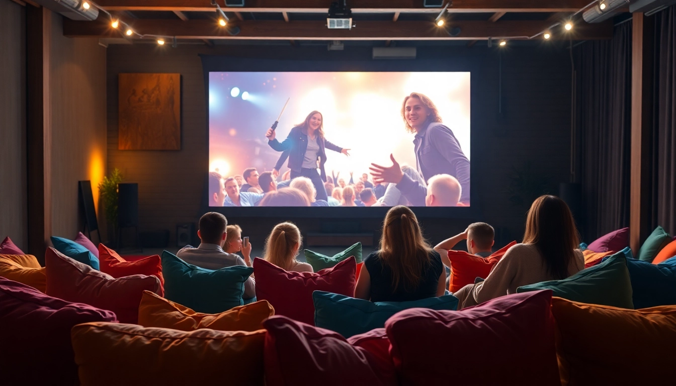 ดูหนังออนไลน์ บรรยากาศการชมภาพยนตร์ที่อบอุ่นและสนุกสนานกับเพื่อนๆ