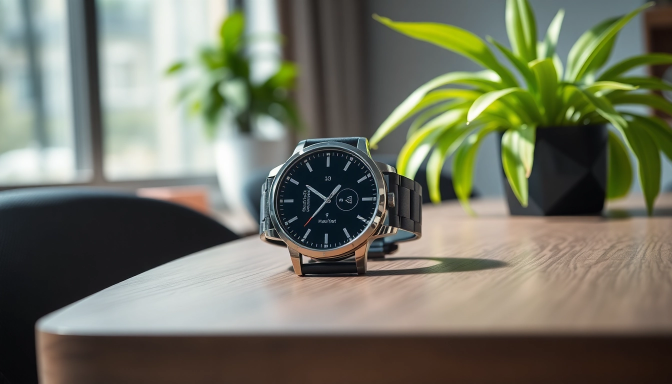 Experience the sleek design of the Pulse Smart Watch on a modern table with natural lighting.