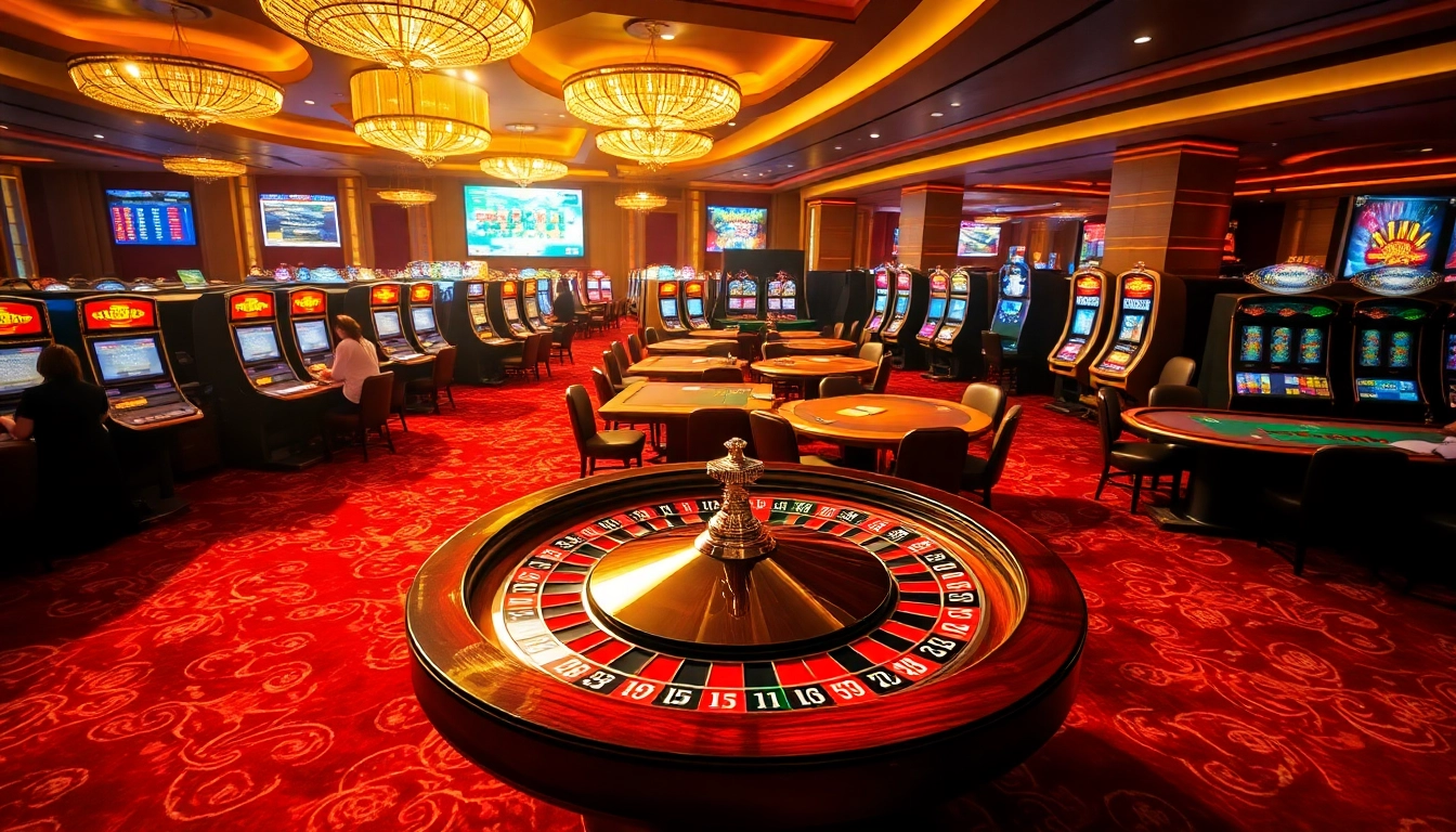 Engage with the exciting gaming atmosphere of MM88 at a luxurious casino.