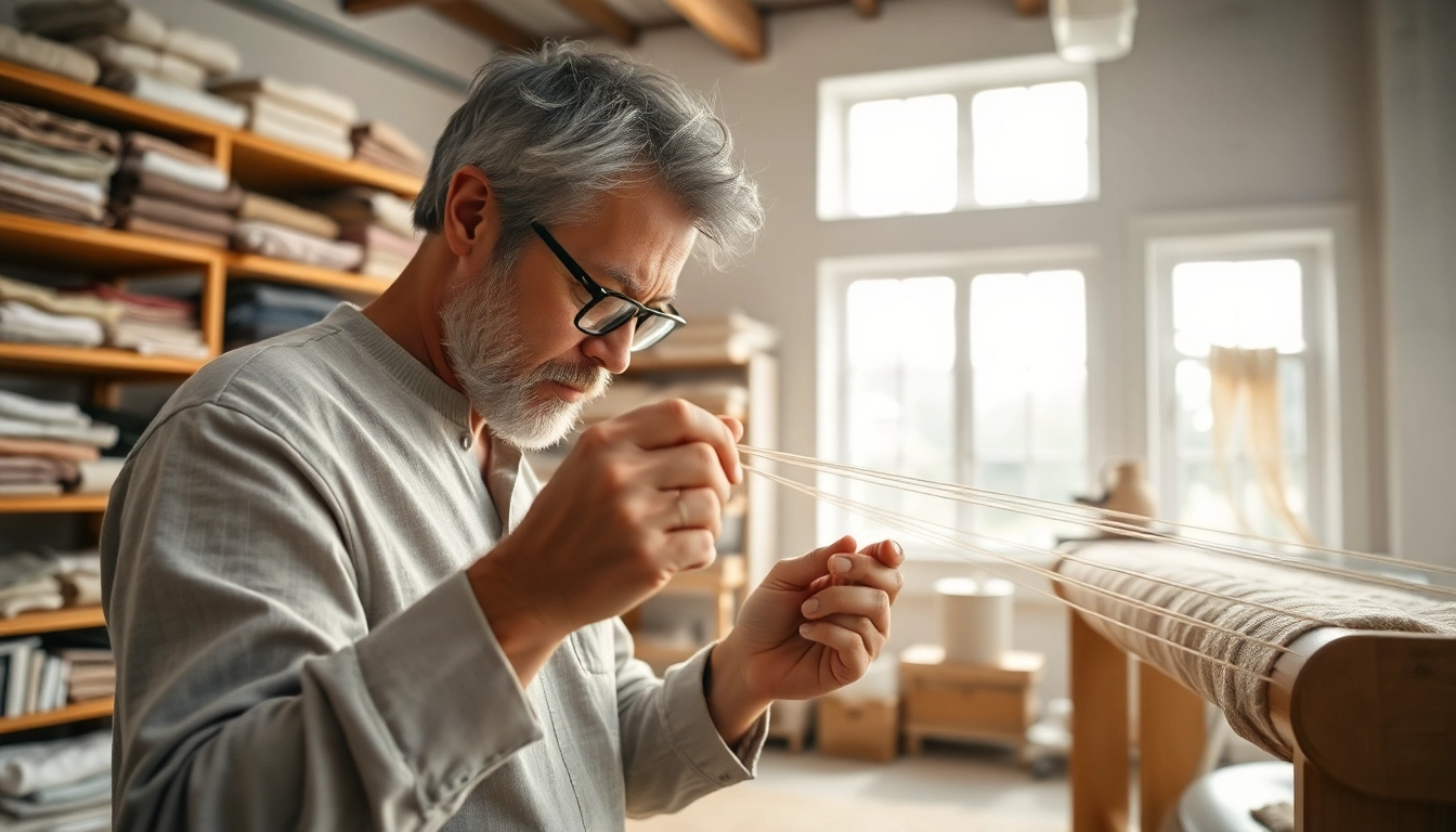 Verken de schoonheid van 100% natuurlijk katoen in een textielstudio met deskundige handen.
