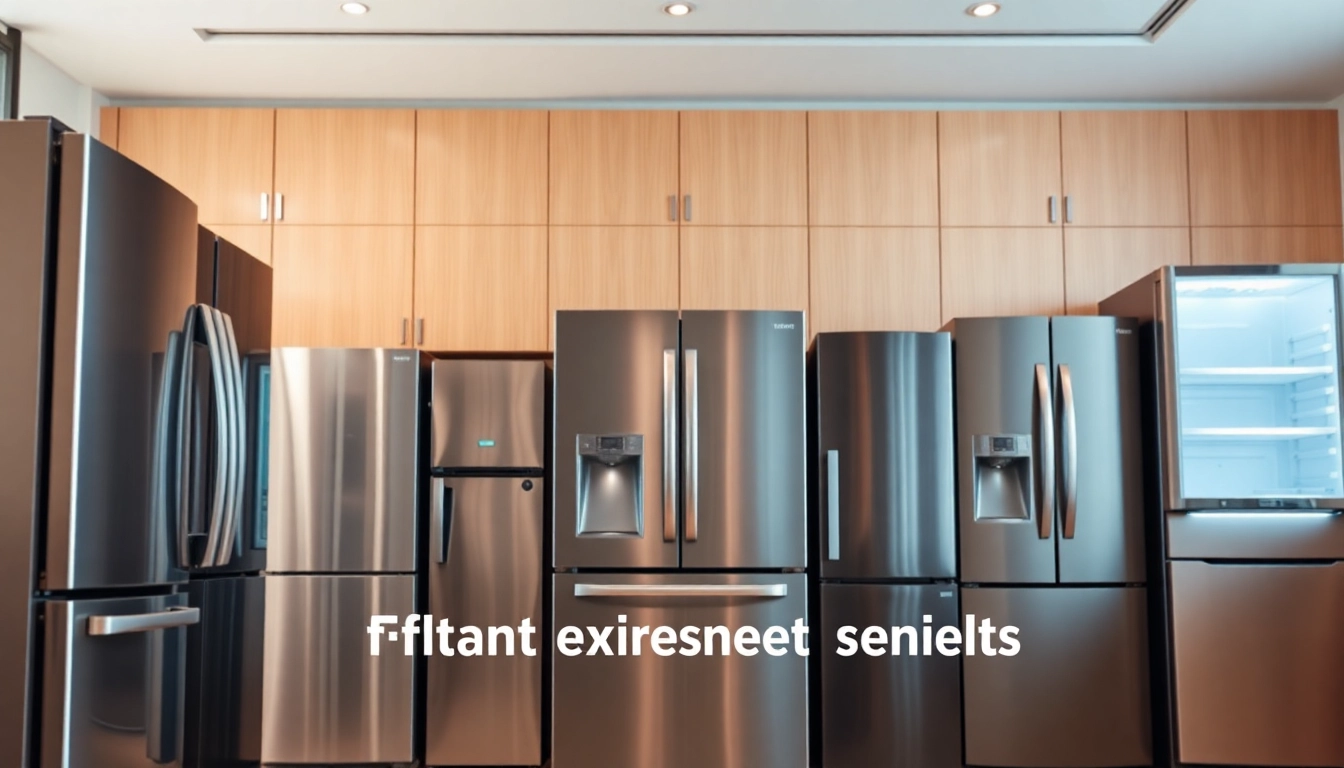 Showcased selection of refrigerators enhancing the appeal of refrigerator sales in a modern kitchen.