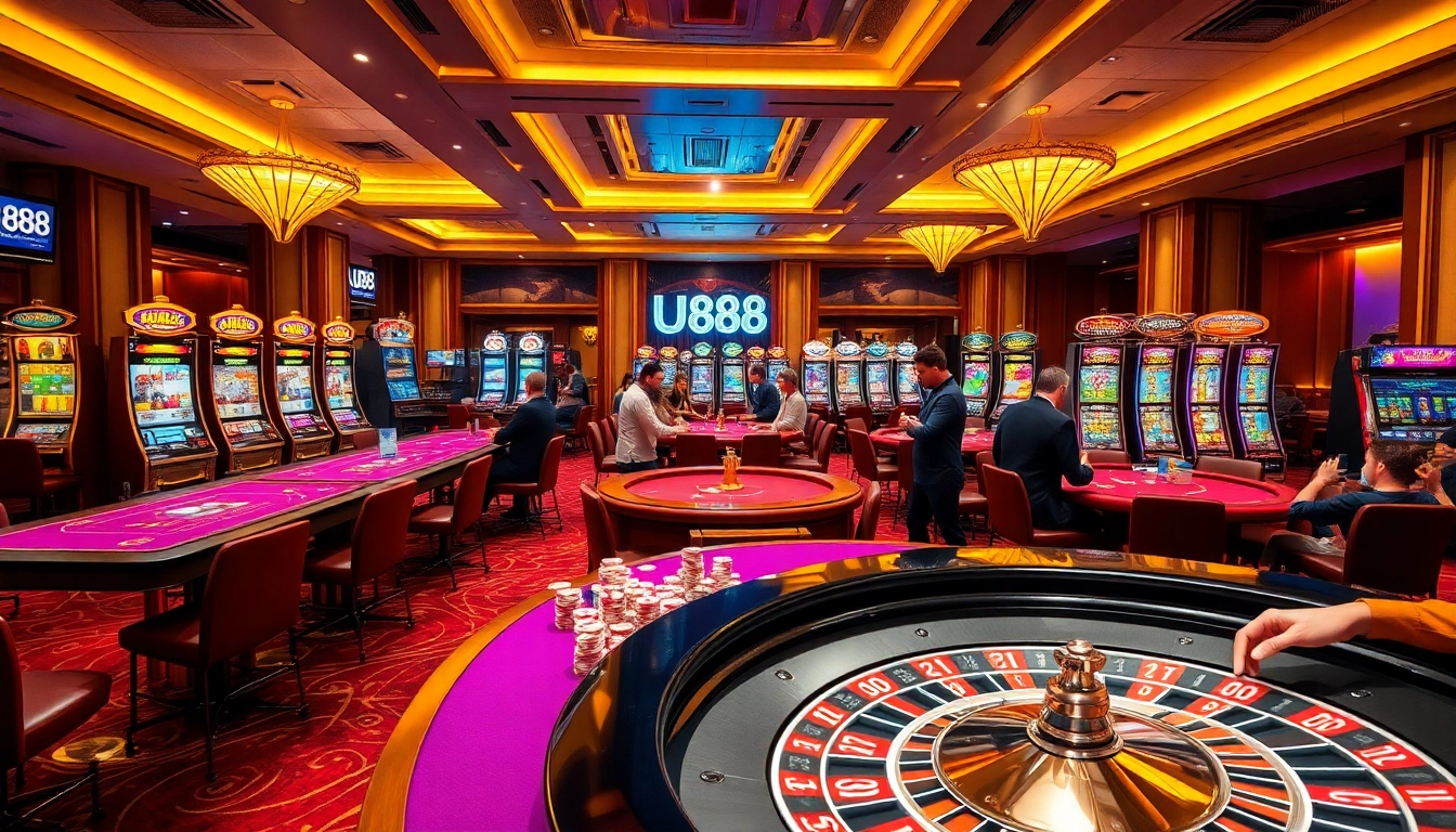 Experience high-stakes action at U888 with vibrant casino tables and dynamic gaming equipment.