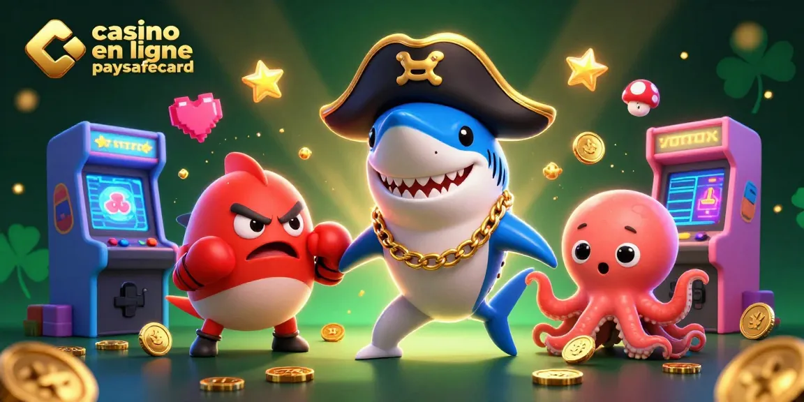 Jouez sur le casino en ligne paysafecard avec une scène palpitante de personnages de dessins animés colorés.