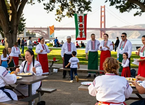 Vibrant Polish community celebration in San Francisco at https://www.sfpol.com/ with traditional foods and cultural activities.